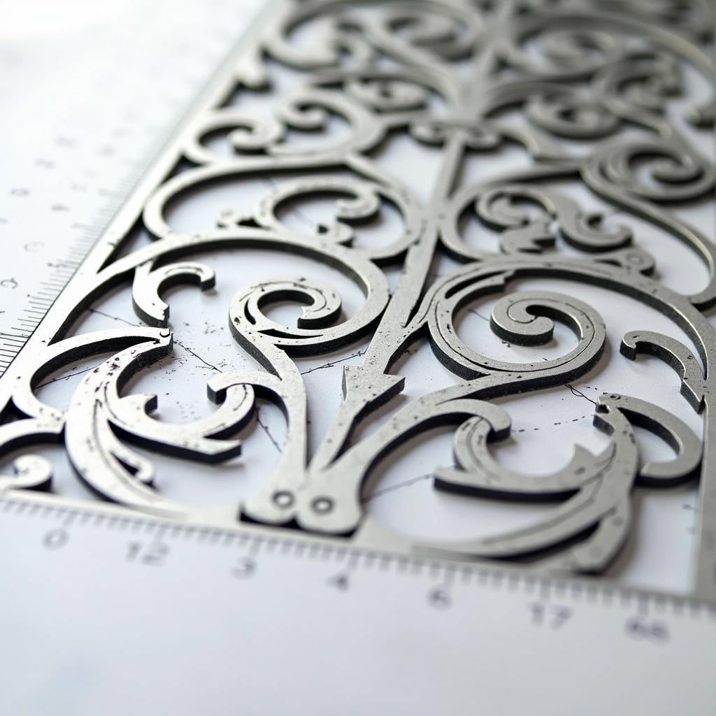 File CNC hoa văn cửa sắt miễn phí, minh họa bản vẽ kỹ thuật sẵn sàng cho gia công cắt CNC.